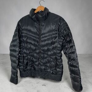 Nike Womens Black ally Down Puffer Jacket Full Zip Mock Neck 541410-011 XL